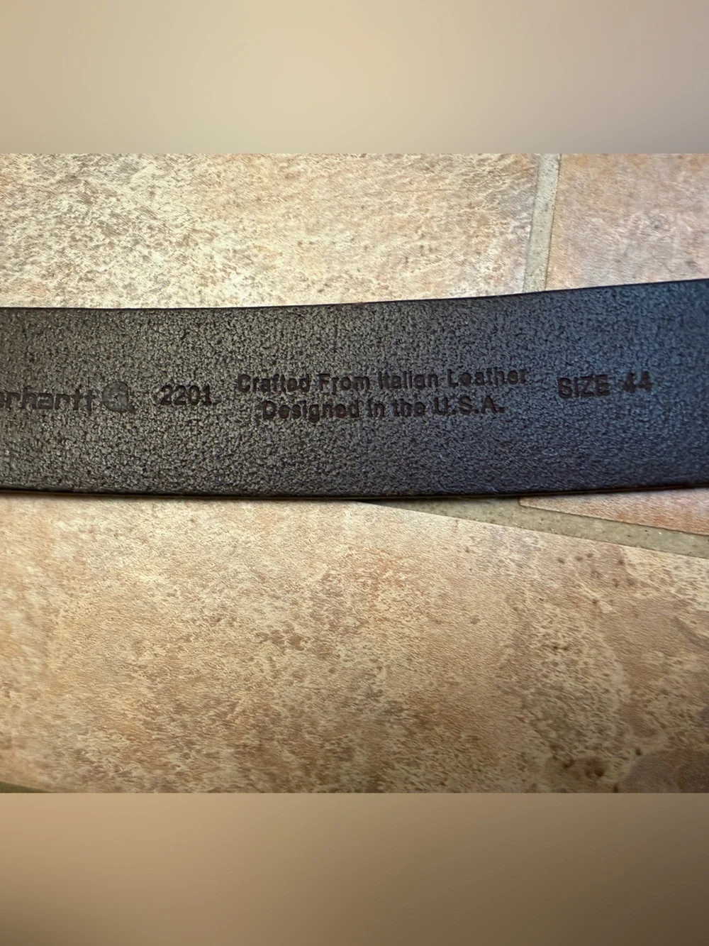 CARHARTT Journeyman Brown Genuine Italian Leather Belt 2201 Mens 44 Work Casual